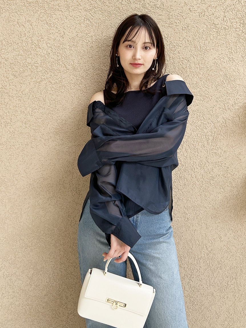 Sustainableシアーシャツニットセット(ニット)｜トップス