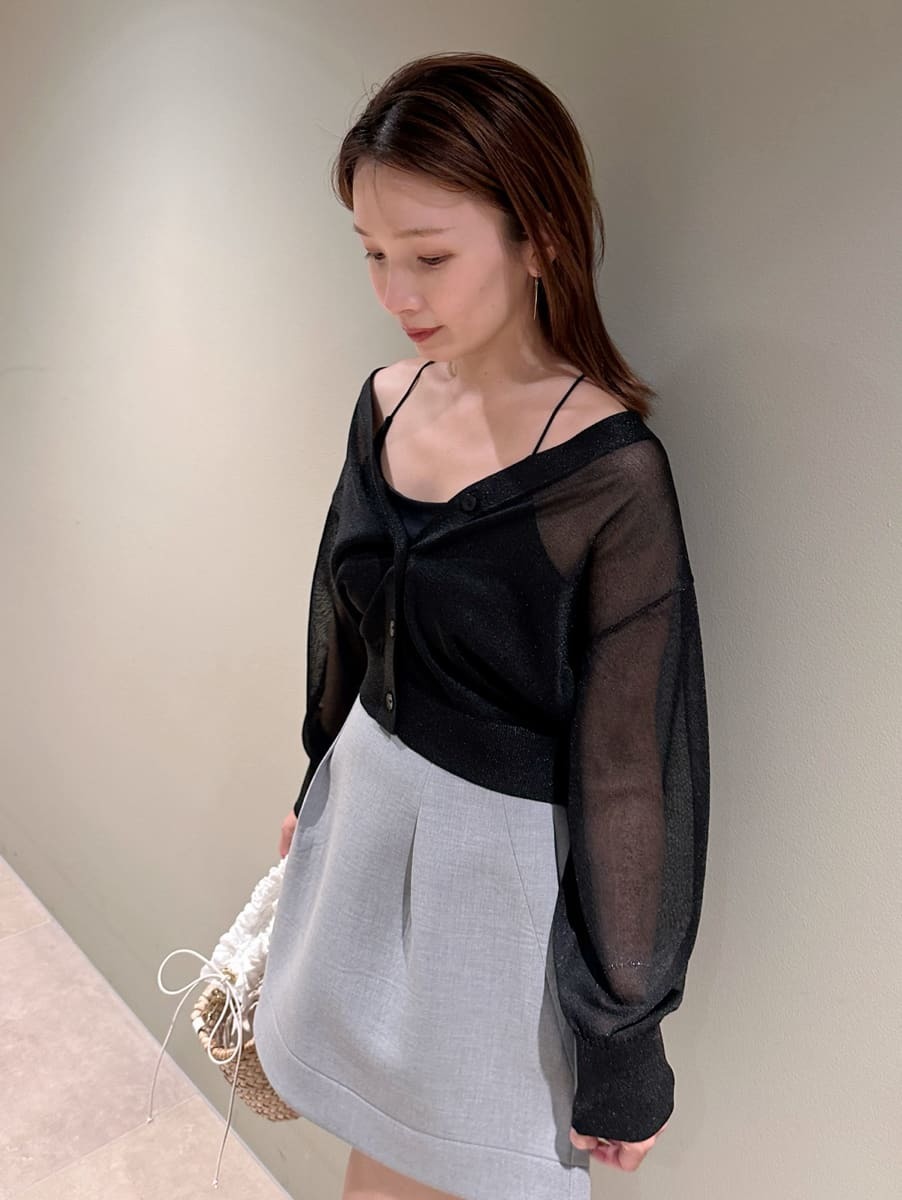 SNIDEL - SNIDEL スナイデル シアーカーディガン 黒【新品・未