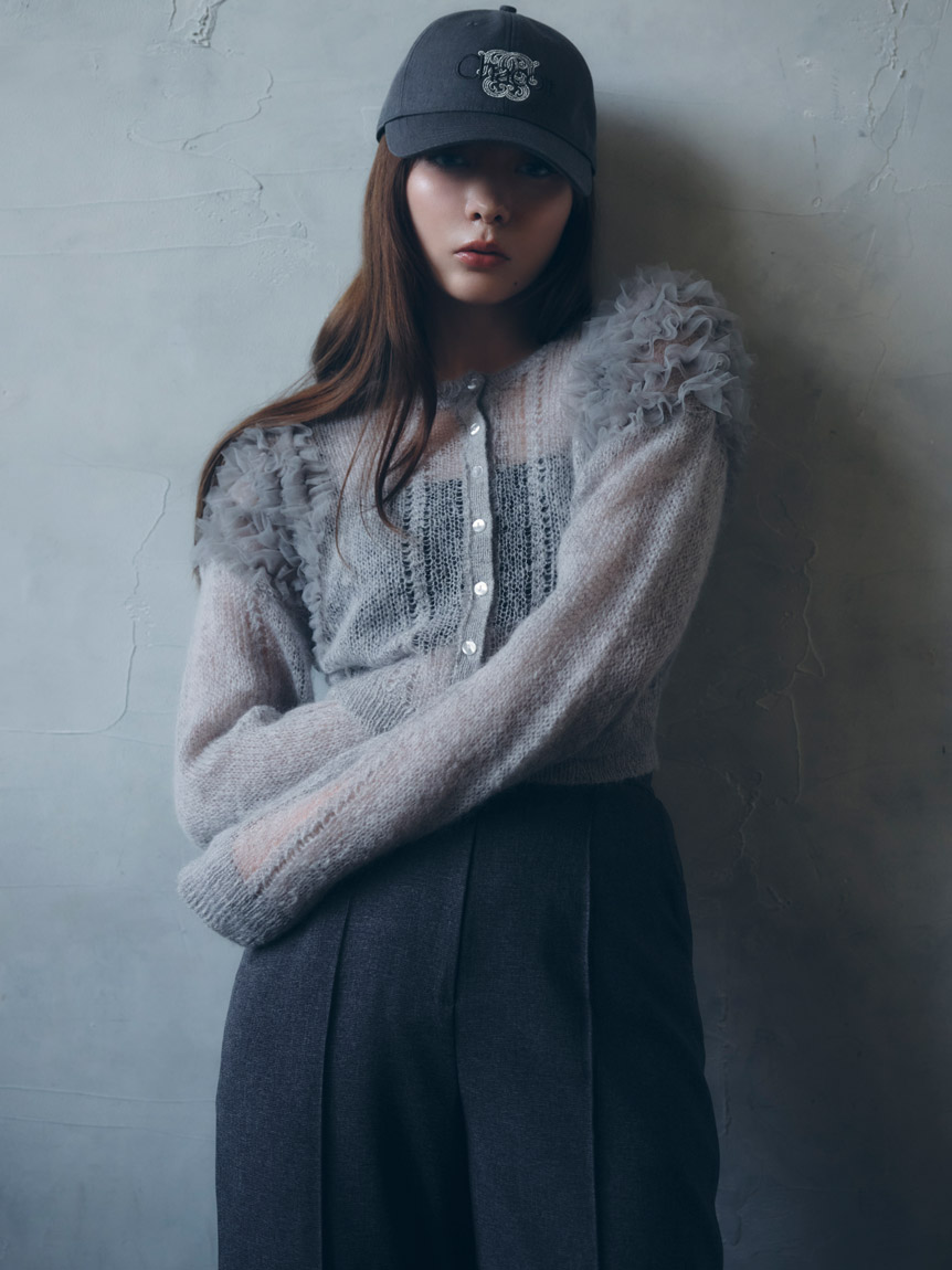 【Chacott】 チュールスリーブニットカーディガン チュールスリーブニットカーディガン 商品ページ | チャコット