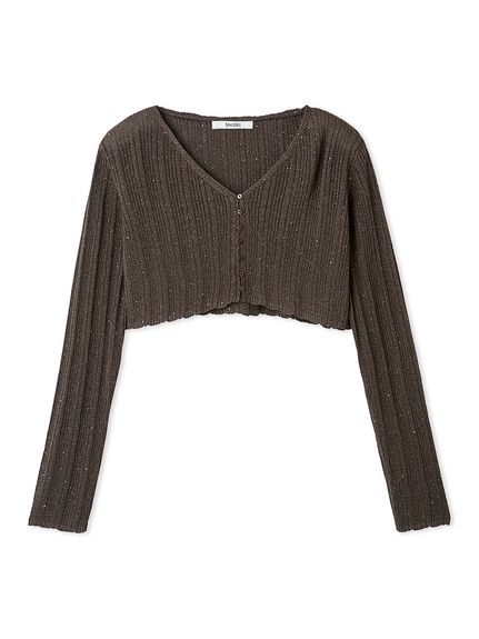 SNIDEL ニット ランダムリブシアーカーディガン レディース