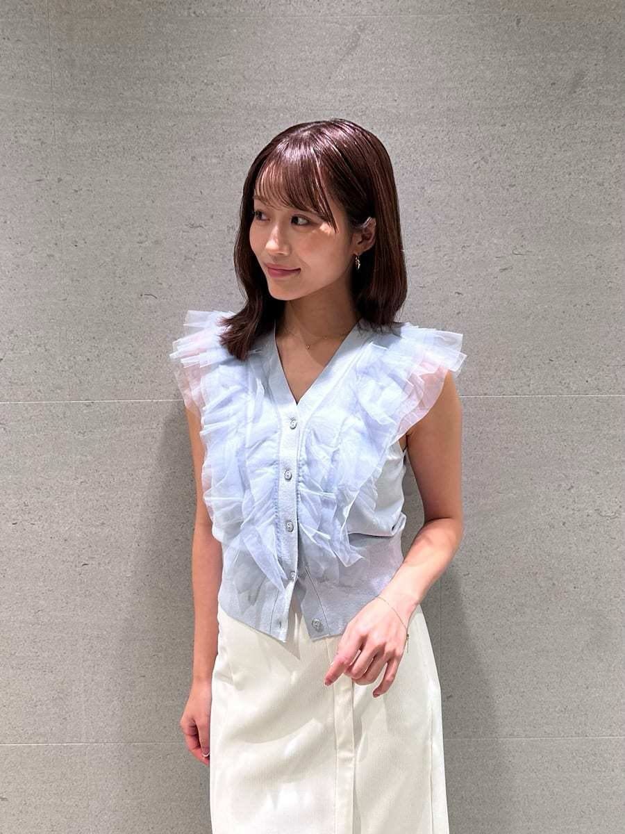 Sustainableチュールフリルニットプルオーバー(ニット