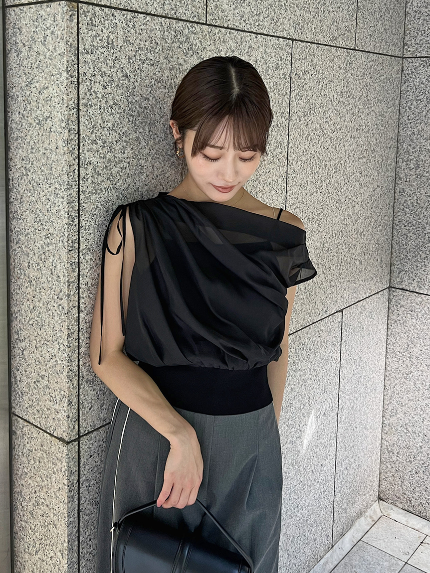 SNIDEL (スナイデル) シアーコンビニット シアーコンビニット(ニット)｜トップス｜SNIDEL(スナイデル)の