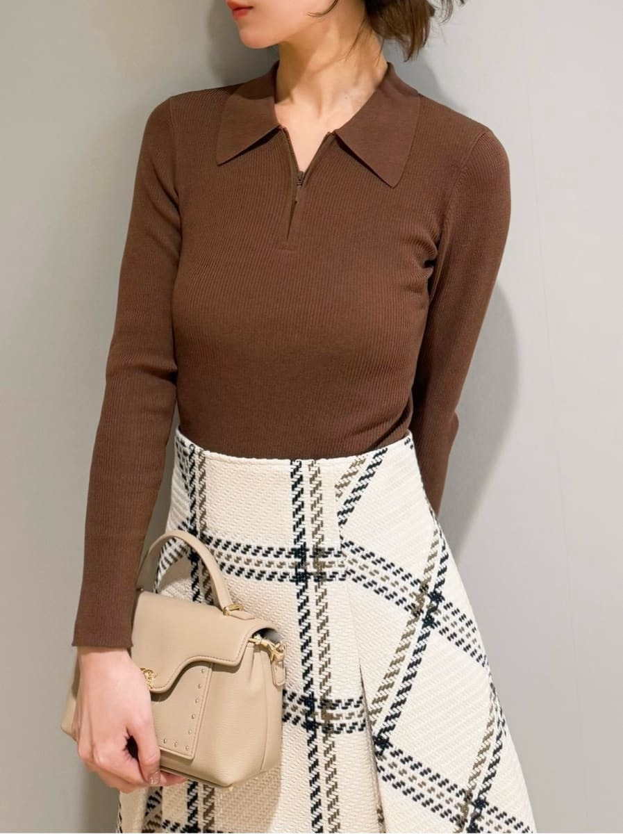 ハーフジップポロニットプルオーバー(ニット)｜トップス｜SNIDEL