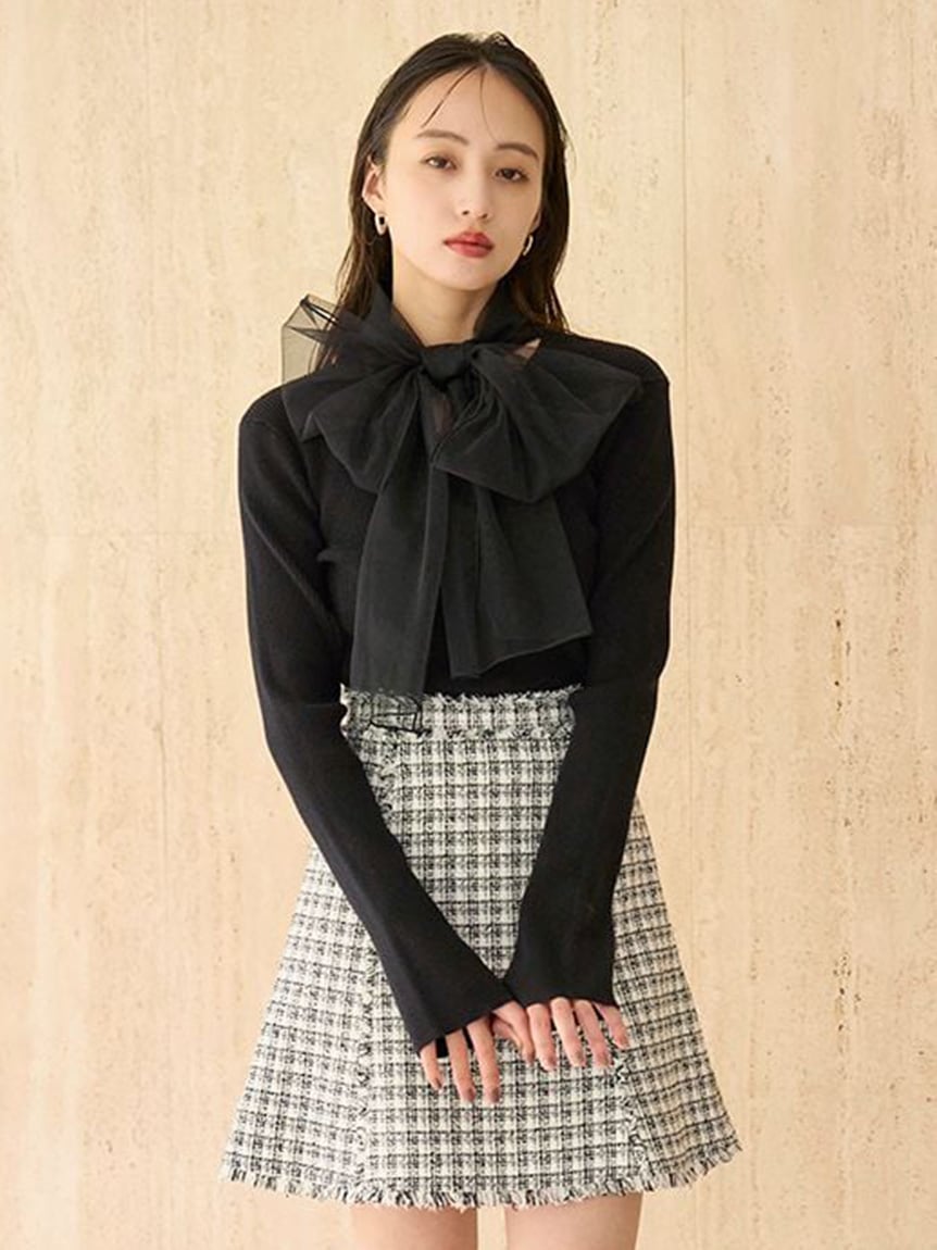 SNIDEL ニュアンスリボンニットプルオーバー ニュアンスリボンニットプルオーバー(ニット)｜トップス｜SNIDEL