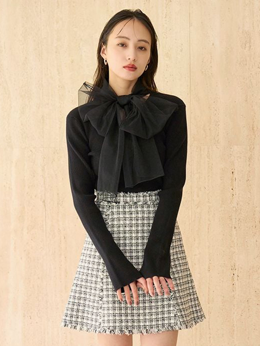 SNIDEL ニュアンスリボンニットプルオーバー ニュアンスリボンニットプルオーバー(ニット)｜トップス｜SNIDEL