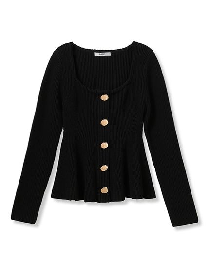 スクエアネックペプラムニットプルオーバー(ニット)｜トップス｜SNIDEL