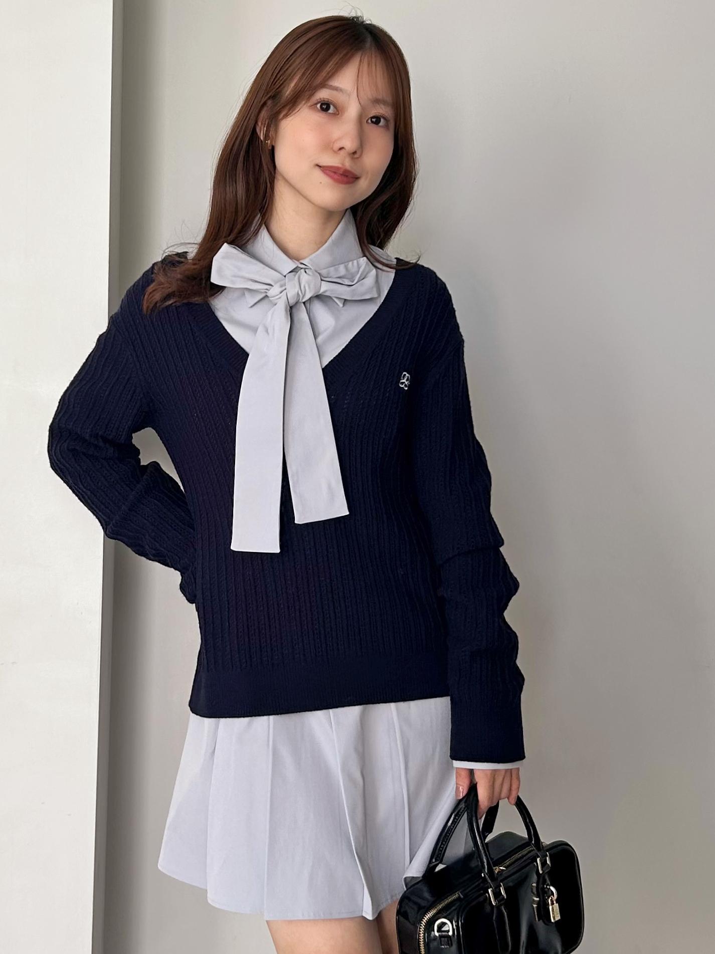 sirone　シロネ　カットコンビチュニックシャツ (オフホワイト) sirone / チュニック