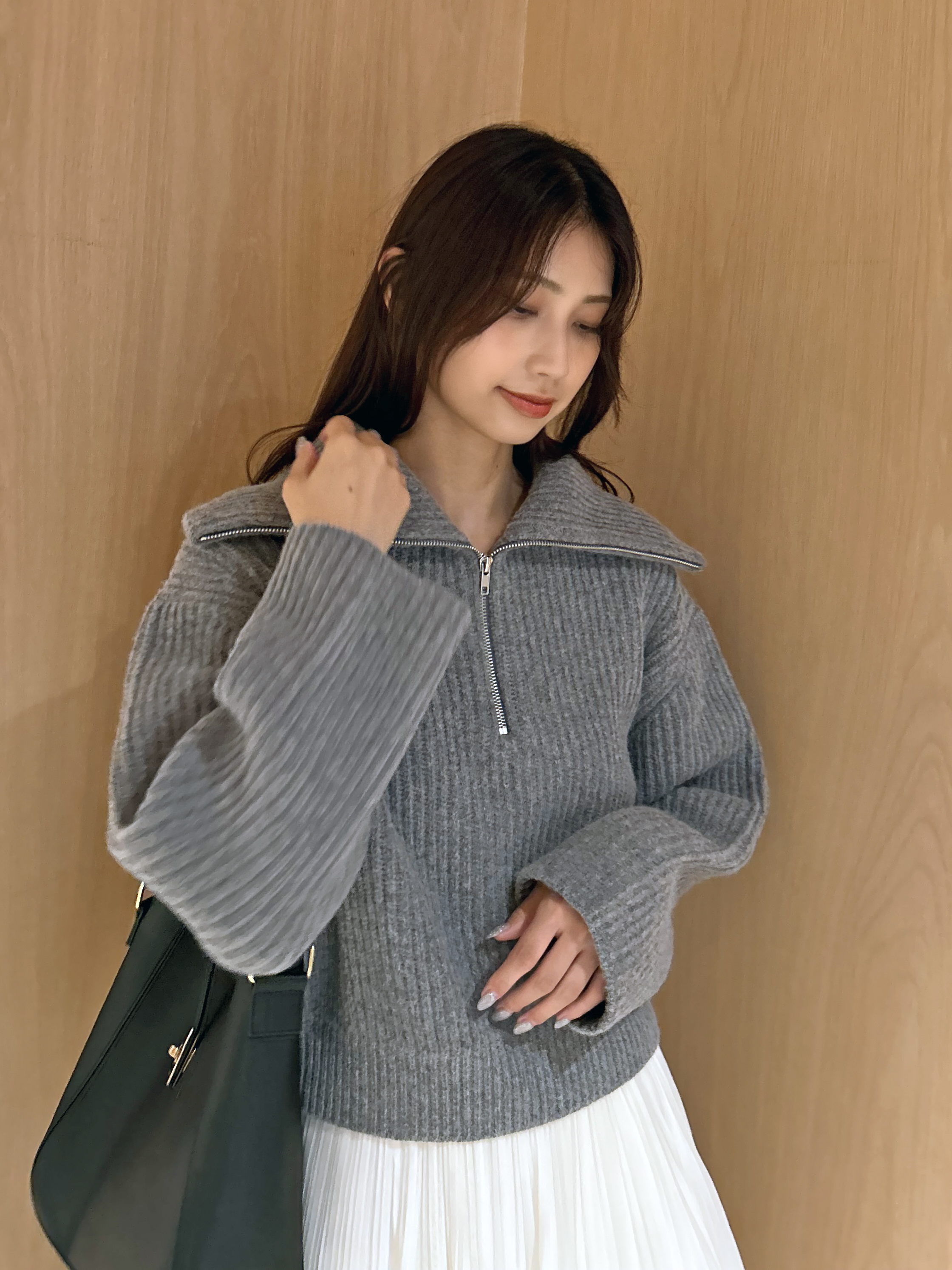 disembysilk ニットプルオーバー 3D ウール　ハーフジップ disembysilk ニットプルオーバー 3D ウール ハーフジップ