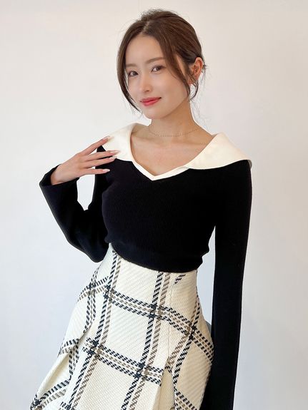 オフショル衿ニットプルオーバー(ニット)｜トップス｜SNIDEL  