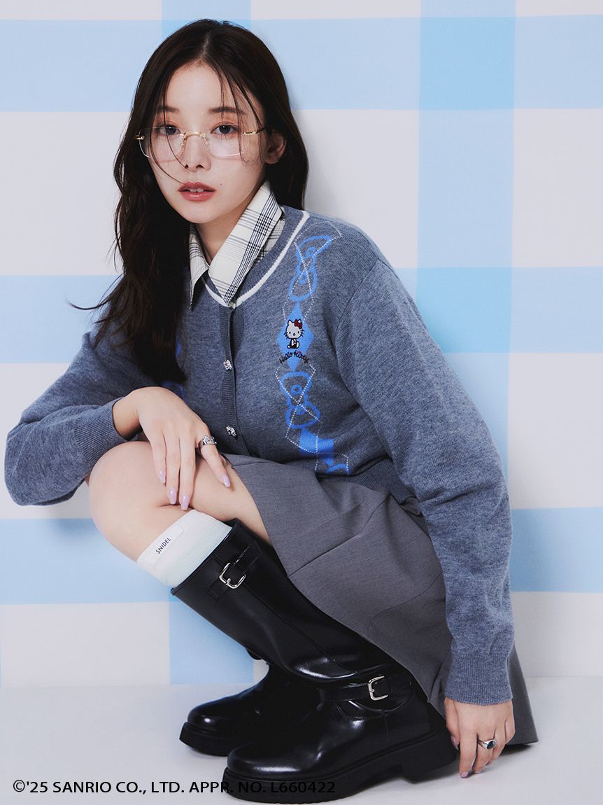 スナイデルホーム　ハローキティ ニットカーディガン　ネイビー WEB限定カラーあり】【HELLO KITTY】ニットカーディガン(カーデ