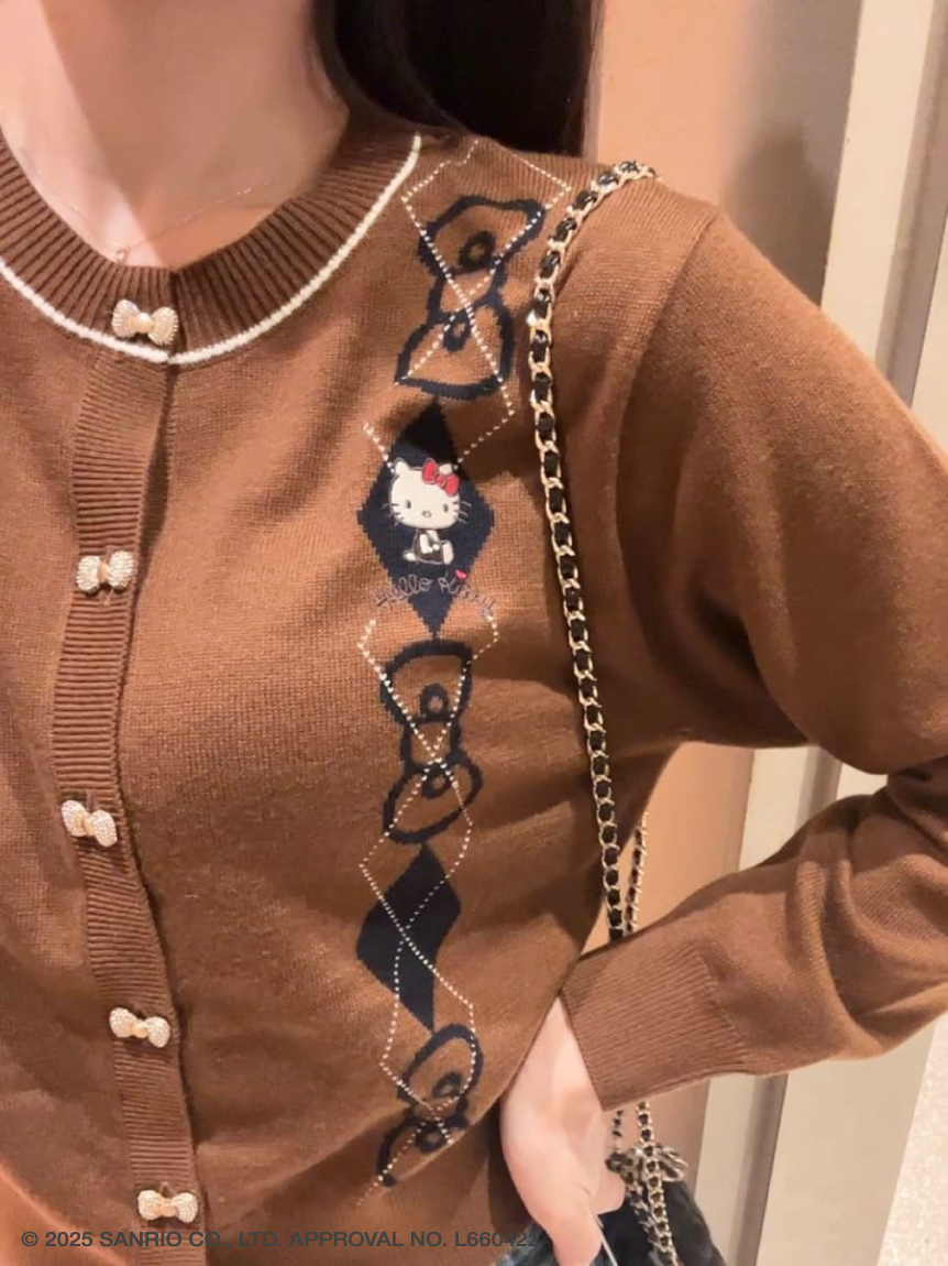HELLO KITTY】アーガイルカーディガン(カーディガン)｜トップス