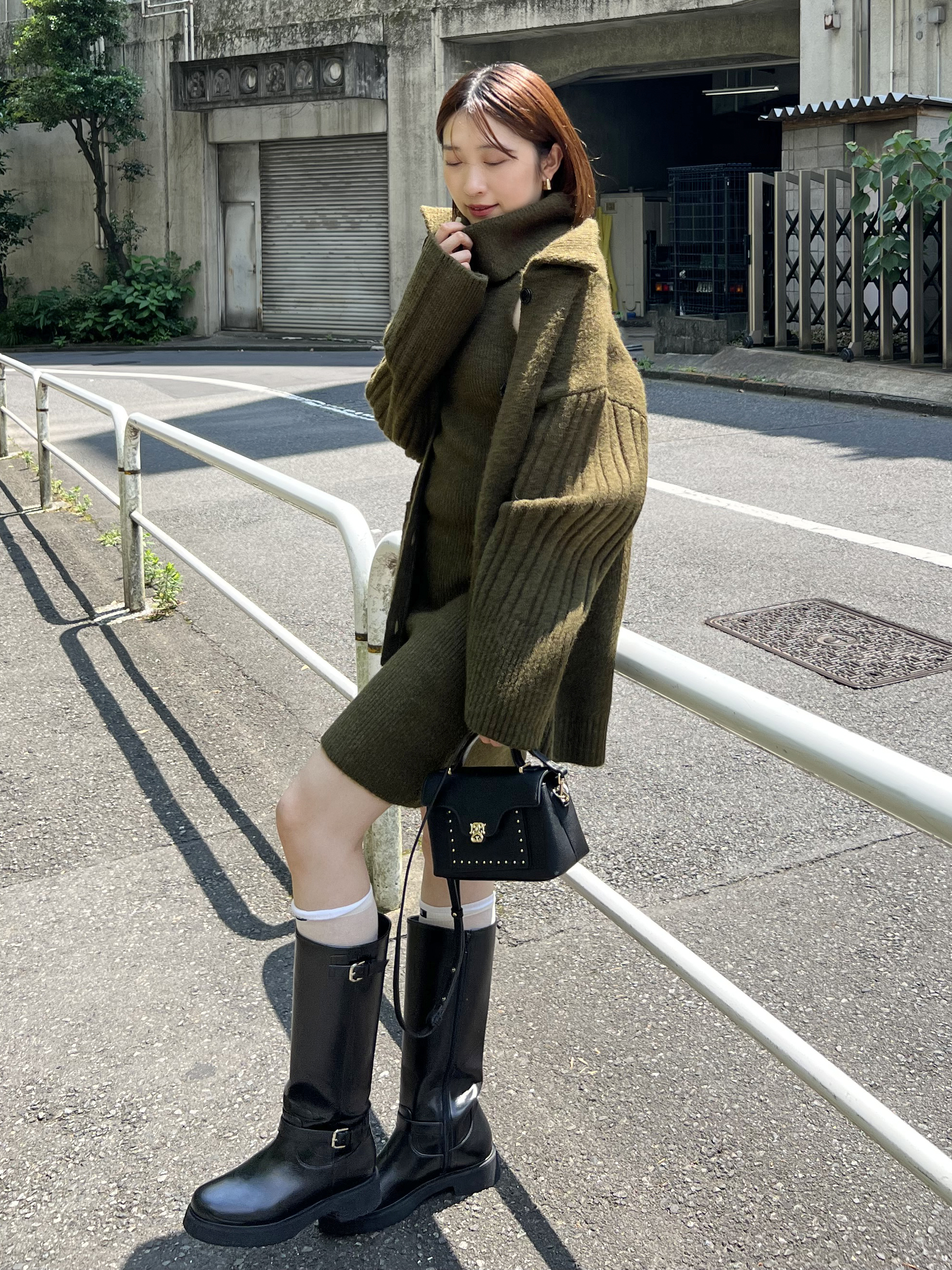 ステンカラーニットジャケットカーディガン(カーディガン)｜トップス