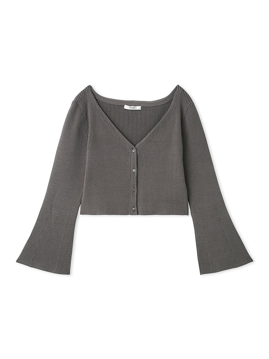 フレアスリーブショートカーディガン(カーディガン)｜トップス