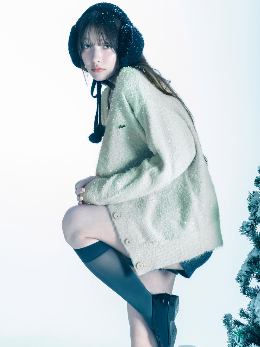 LACOSTE/ラメニットカーディガン(カーディガン)｜トップス