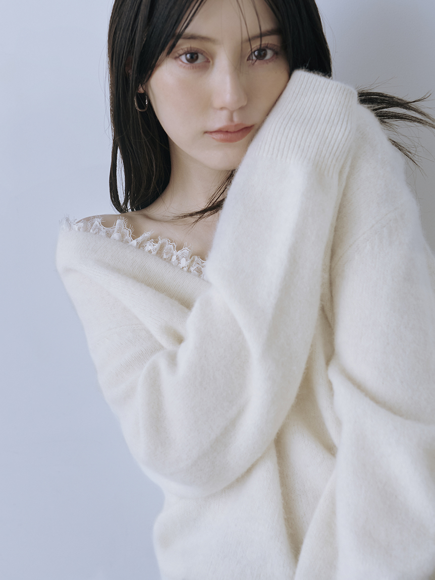 スナイデル ラクーン衿レースプルオーバー 美品✨『SNIDEL』スナイデル