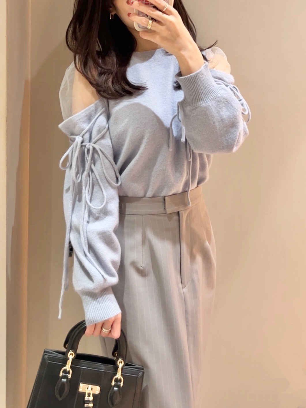 シースルーショルダーニットプルオーバー(ニット)｜トップス｜SNIDEL