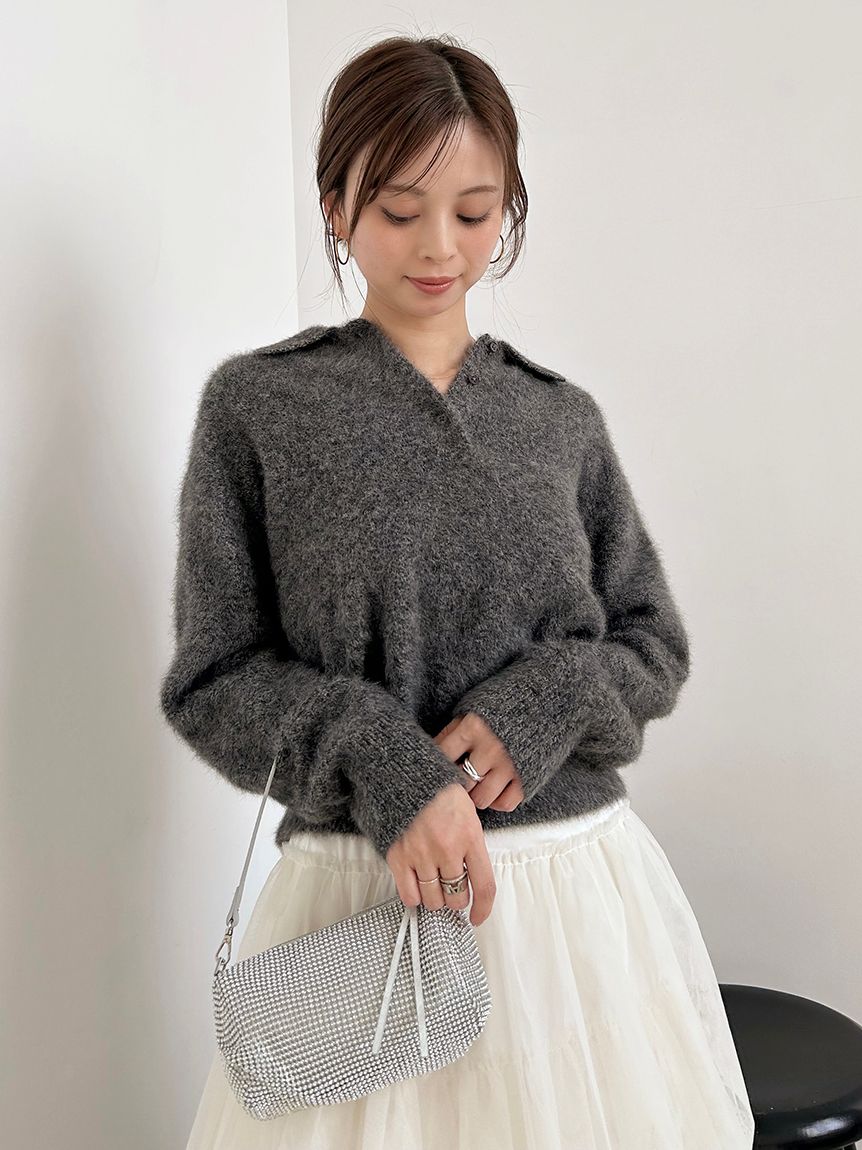 HIGH QUALITY】フォックスカシミヤニットポロ(ニット)｜トップス