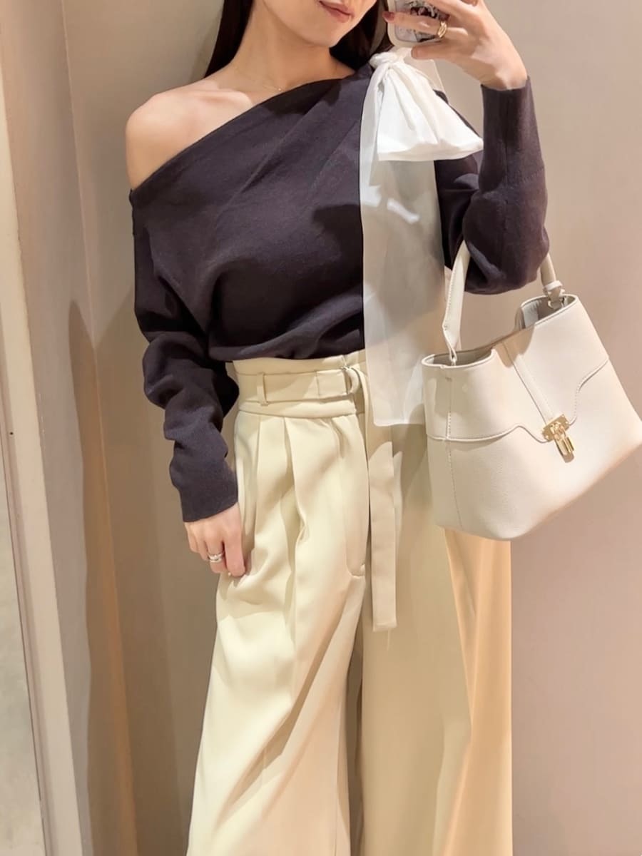 リボンショルダーニットトップス(ニット)｜トップス｜SNIDEL