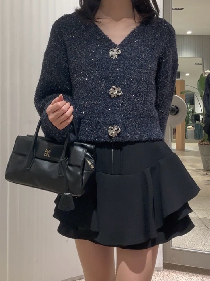 ビジューリボンショートカーディガン(カーディガン)｜トップス｜SNIDEL