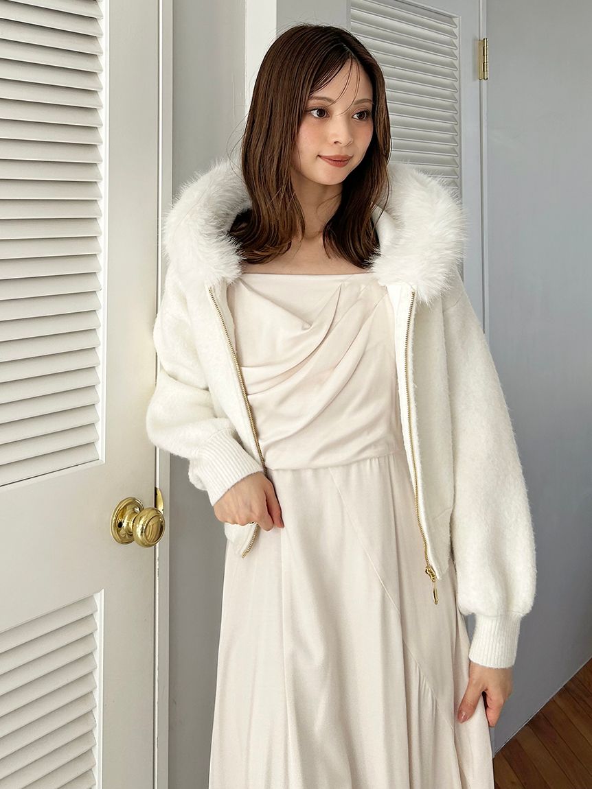 Sustainableファー付きニットパーカー(ニット)｜トップス｜SNIDEL