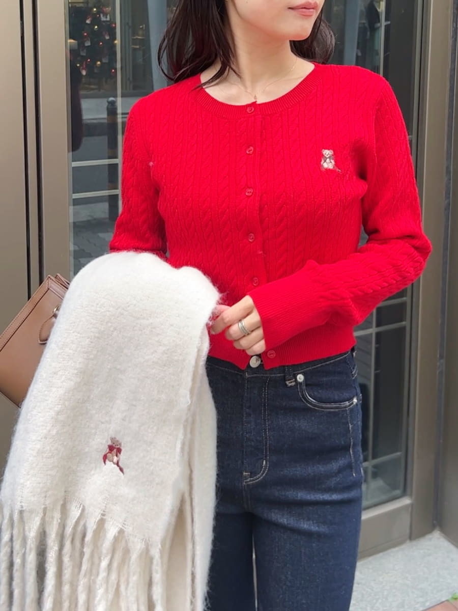 リボンベアニットカーディガン(カーディガン)｜トップス｜SNIDEL