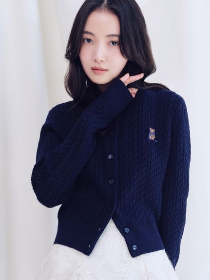 snidel新品未使用ニットカーディガントップスタグ付き リボンベアニットカーディガン(カーディガン)｜トップス｜SNIDEL