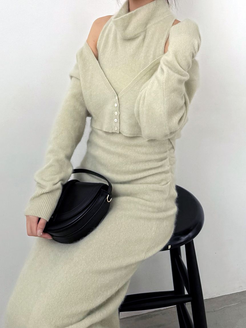 STONE  レッド スナイデルニット カーディガン STONE レッド スナイデルニット カーディガン カーディガン｜SNIDEL