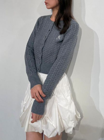 Stone  グレー ニットカーディガン　S STONE グレー カーディガン M スナイデルニット STONE グレー