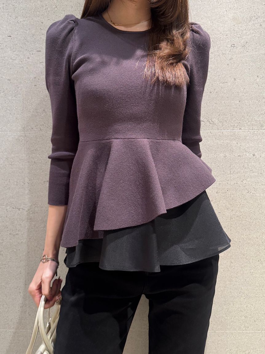 ペプラムアシメニットプルオーバー(ニット)｜トップス｜SNIDEL