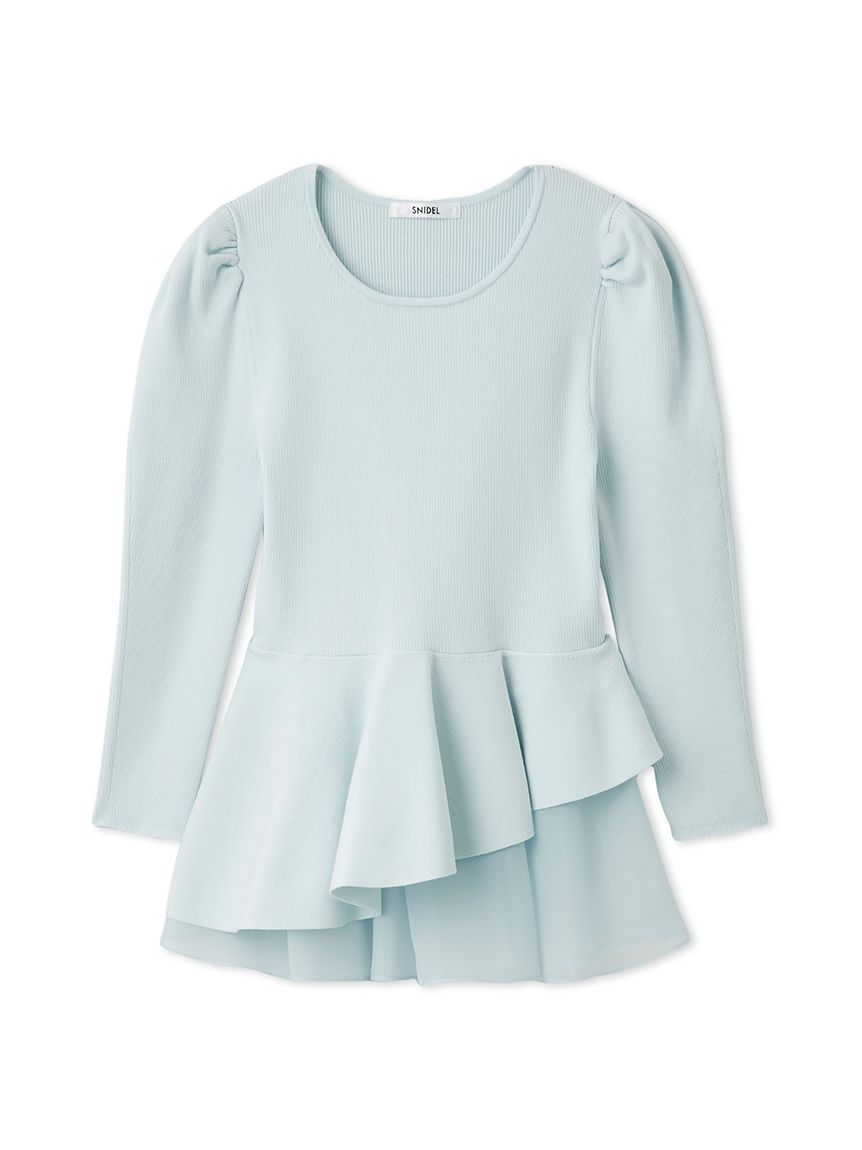 ペプラムアシメニットプルオーバー(ニット)｜トップス｜SNIDEL