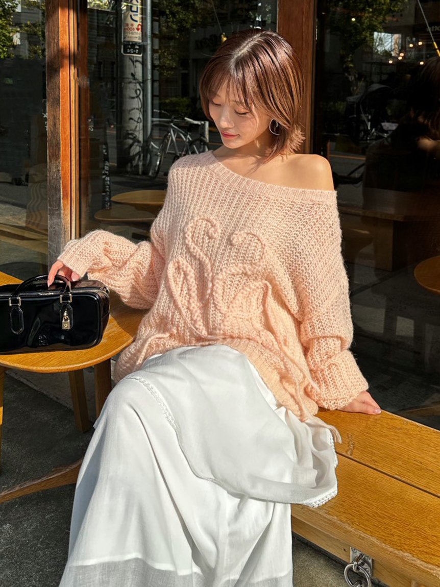ロゴローゲージニットプルオーバー(ニット)|トップス|SNIDEL ロゴローゲージニットプルオーバー(ニット)|トップス|SNIDEL