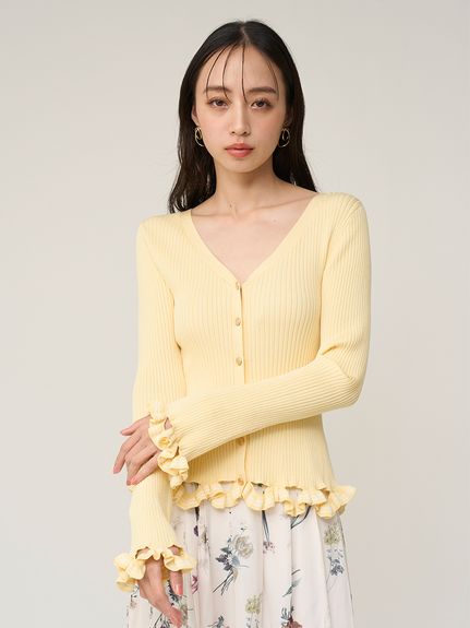 ボーダーフリルカーディガン(カーディガン)｜トップス｜SNIDEL