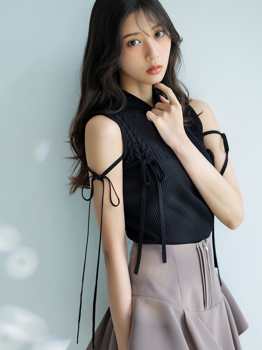 新品ｓｎｉｄｅｌ♡リボン付きトップス SNIDEL（スナイデル） トップス 26春夏 シアーペプラムリボンブラウス