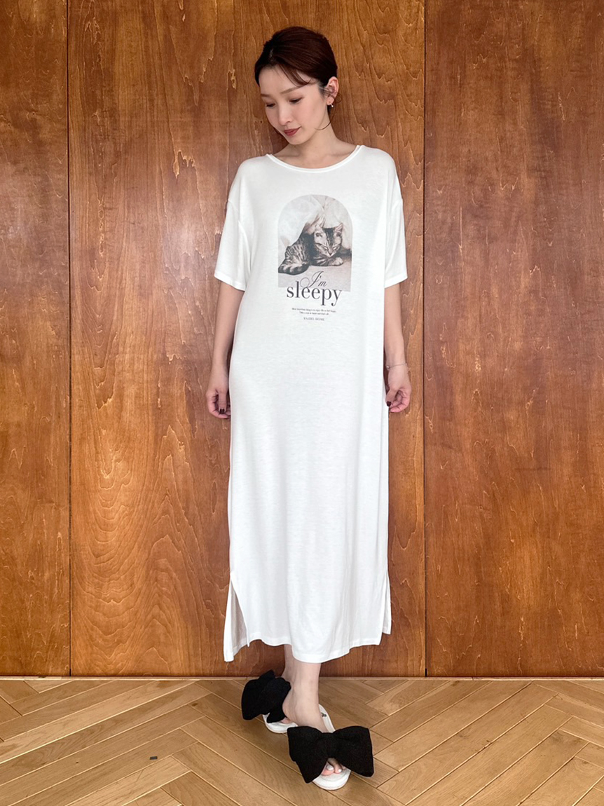 ＼半額SALE／ CAT Tシャツワンピース(ワンピース)｜スナイデルホーム｜SNIDEL ルームウェア・パジャマ