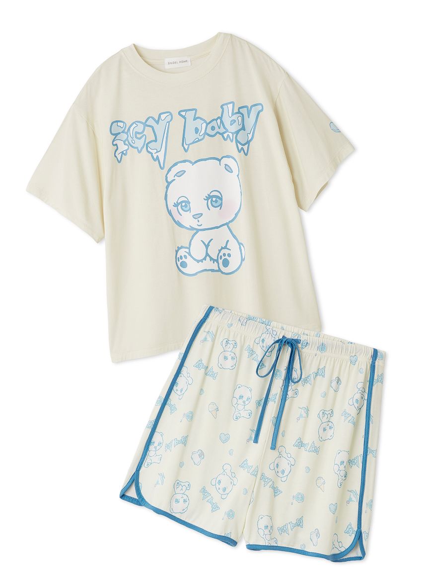 【icy baby】【接触冷感】Ｔシャツセットアップ 限定カラーあり】【icy baby】【接触冷感】Tシャツセットアップ