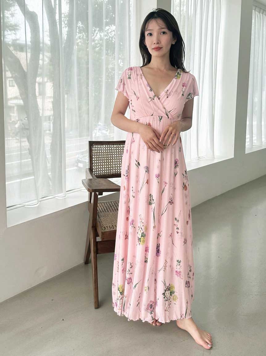 接触冷感】カットカシュクールワンピース(ワンピース