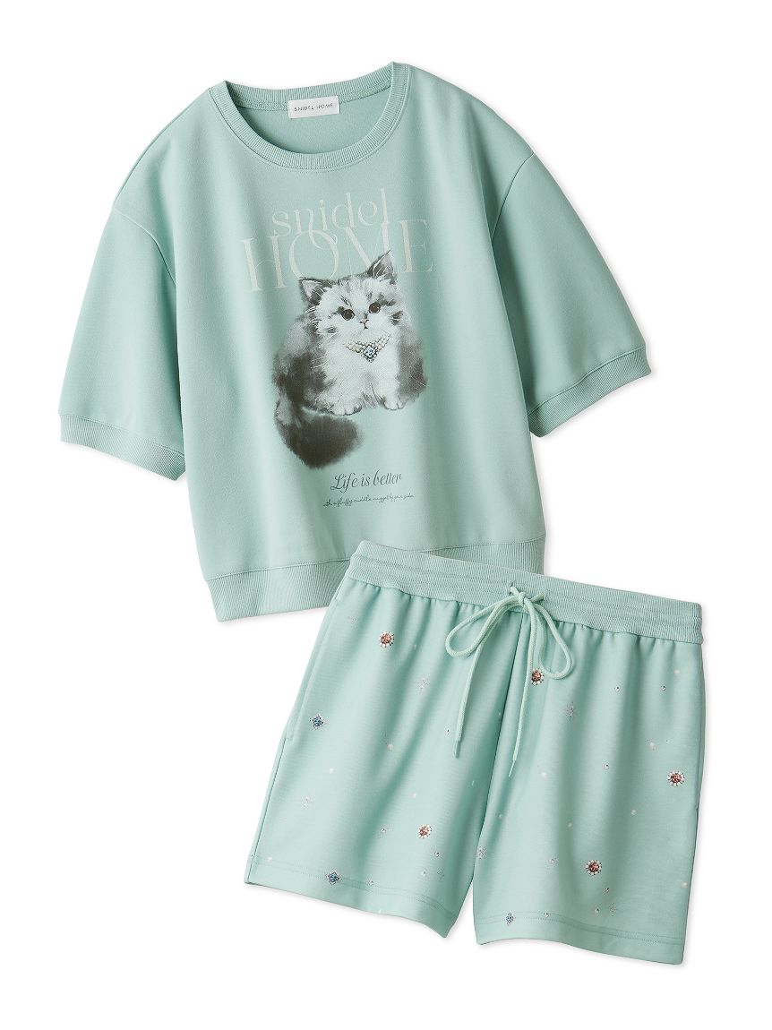 SNIDEL  CATスウェットセットアップ CATスウェットセットアップ（ルームウェア/パジャマ）｜SNIDEL
