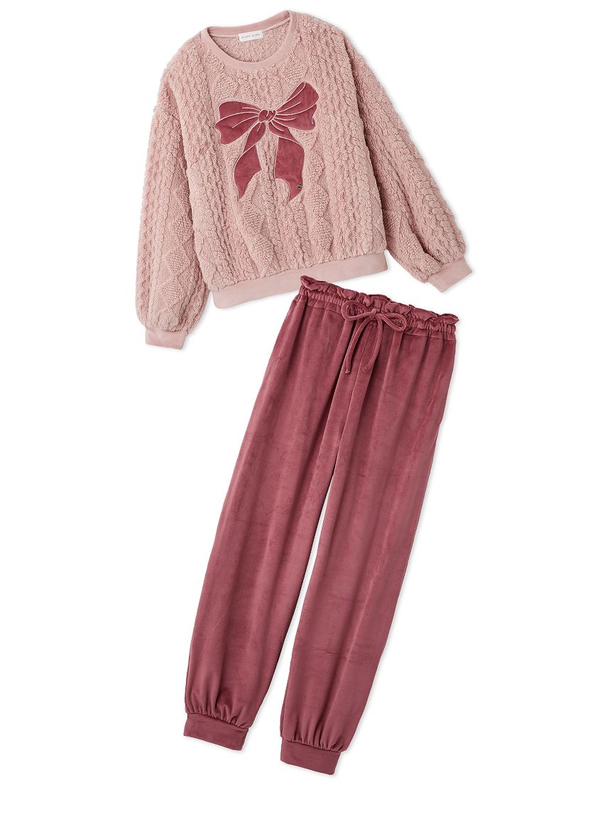 ［新品・未使用］SNIDEL  リボンフリースセットアップ　ピンク リボンフリースセットアップ(すべてのワンピース)｜スナイデルホーム