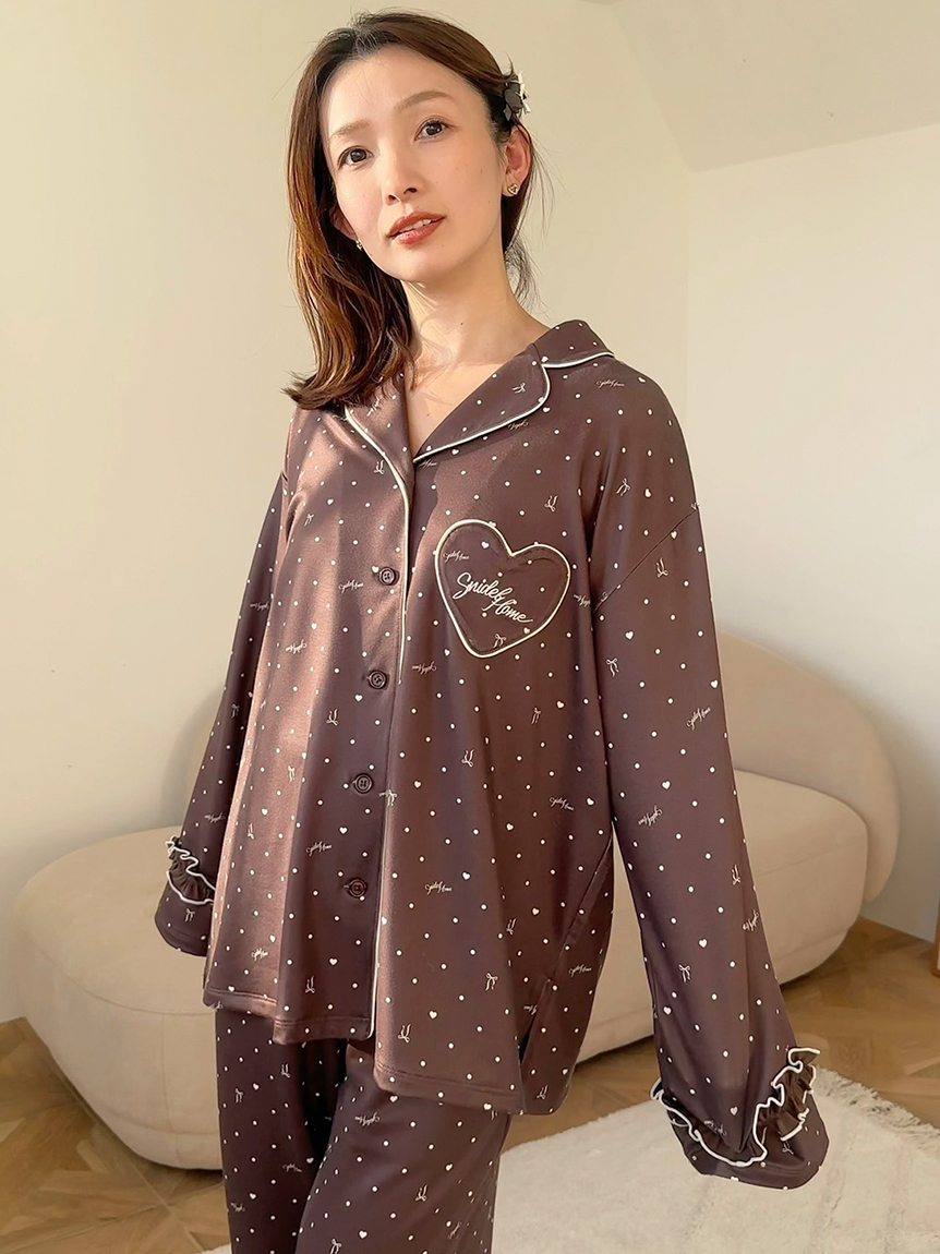 WEB限定】【セット商品】ハートドット柄開襟シャツ＆ハートドット柄