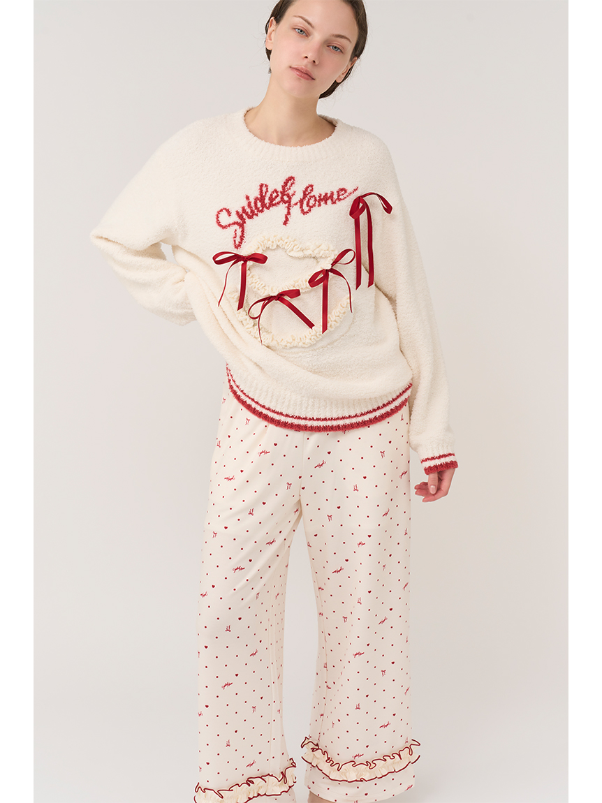 snidel ハートドット柄開襟シャツ＆ハートドット柄ロングパンツセット SNIDEL HOME｜【WEB限定】【セット商品】ハートドット柄開襟シャツ