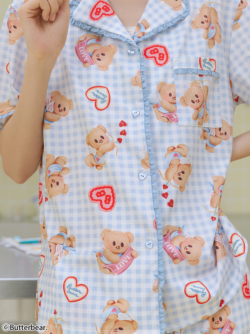 WEB限定】【セット商品】【BUTTERBEAR】開襟シャツ＆カットロング