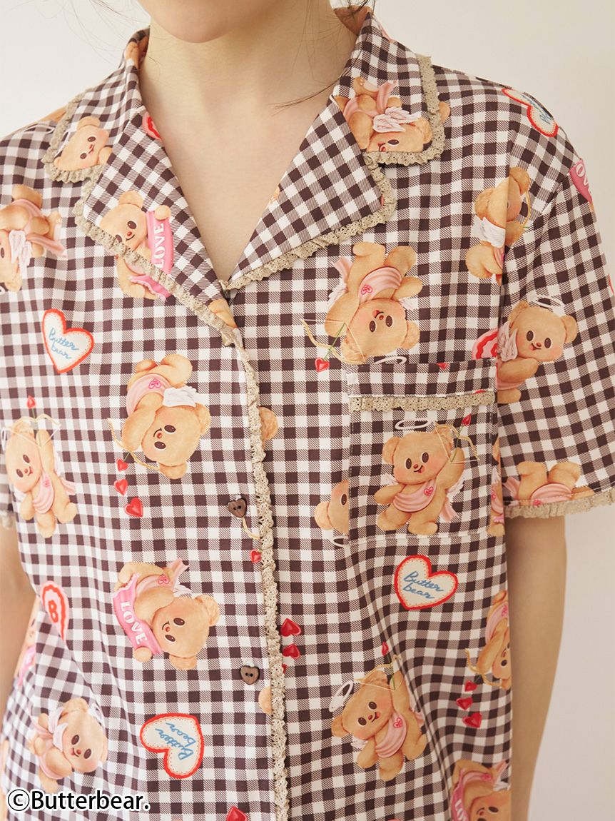 WEB限定】【セット商品】【BUTTERBEAR】開襟シャツ＆カットロング