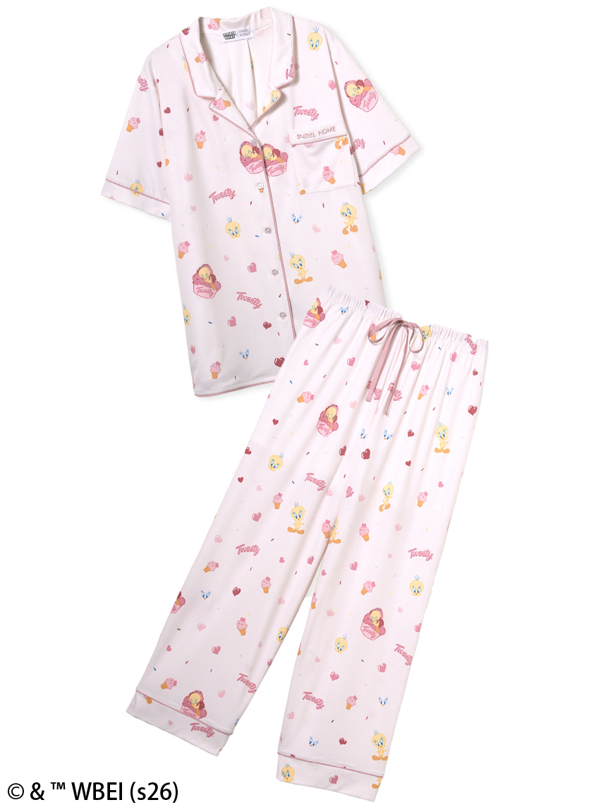 WEB限定】【セット商品】【Tweety】開襟シャツ&カットロングパンツSET