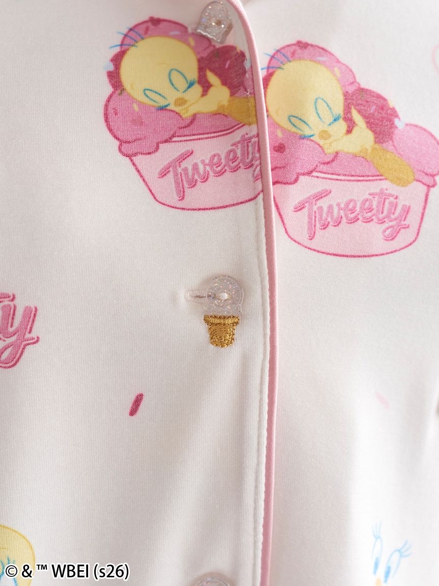 WEB限定】【セット商品】【Tweety】開襟シャツ&カットロングパンツSET