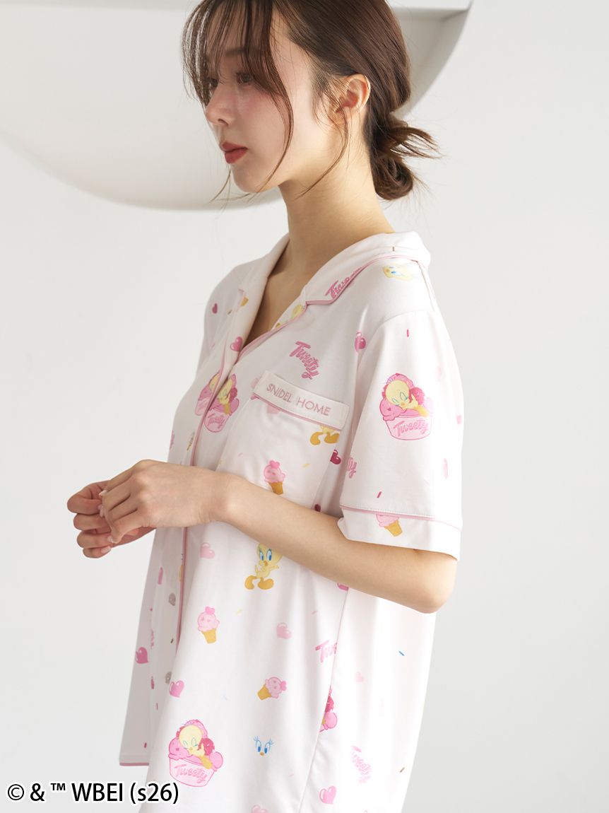 WEB限定】【セット商品】【Tweety】開襟シャツ&カットロングパンツSET