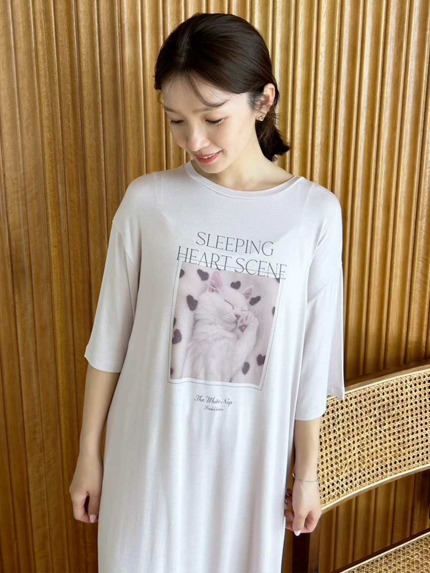 接触冷感】ネコTシャツワンピース(ワンピース)｜スナイデルホーム