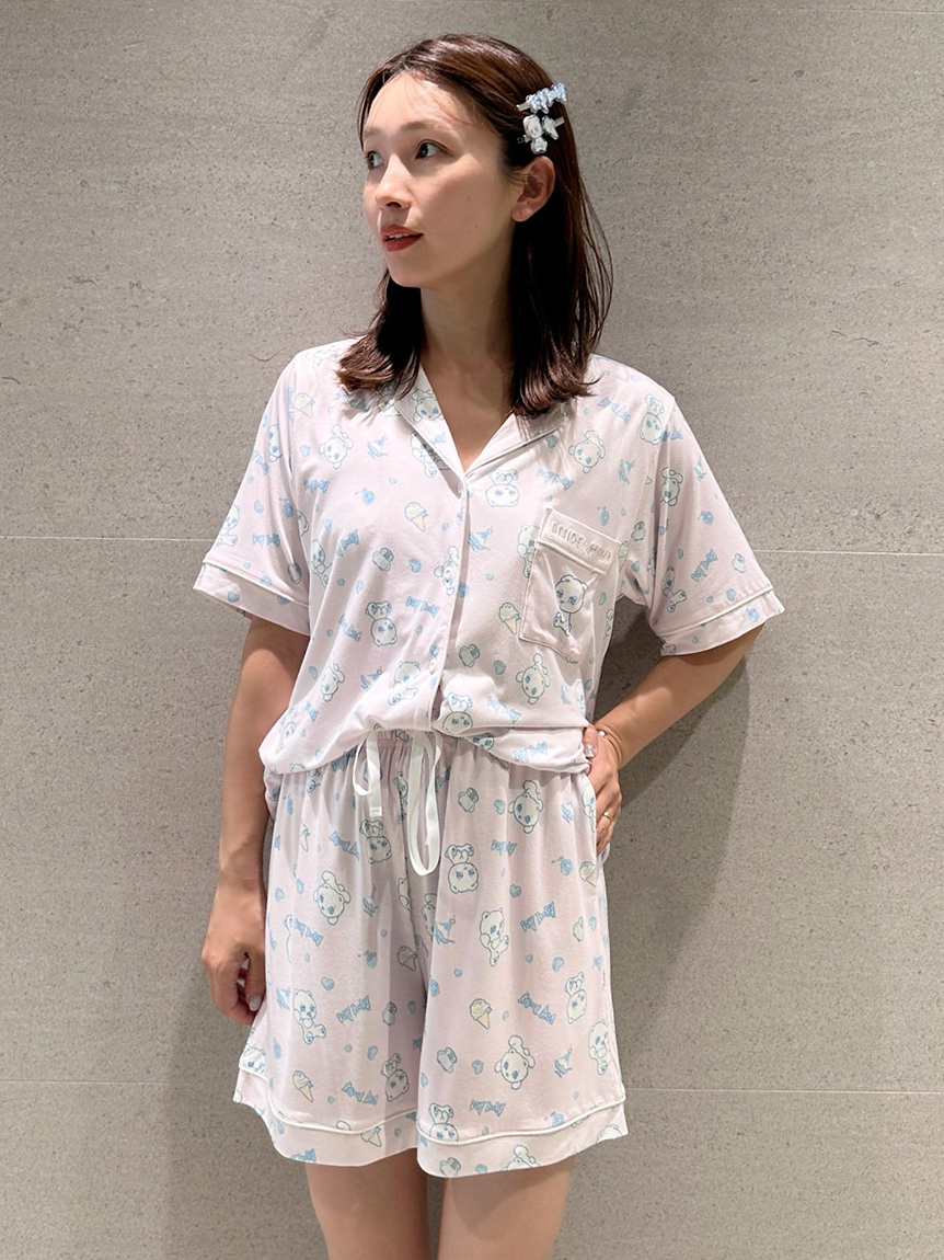 限定カラーあり】【icy baby】【接触冷感】総柄ショートパンツ