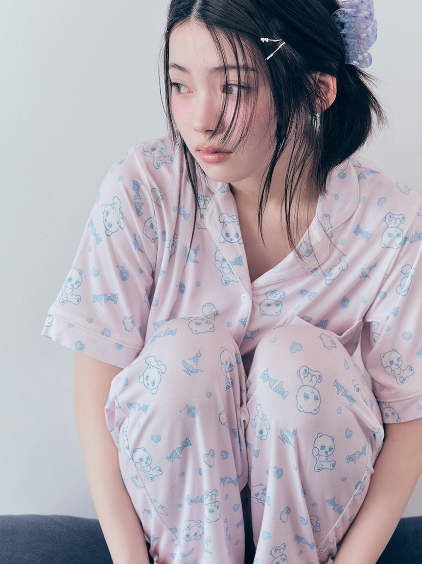 スナイデルホーム　サンリオ　接触冷感　総柄ロングパンツ MY MELODY】【接触冷感】総柄ロングパンツ(ロングパンツ