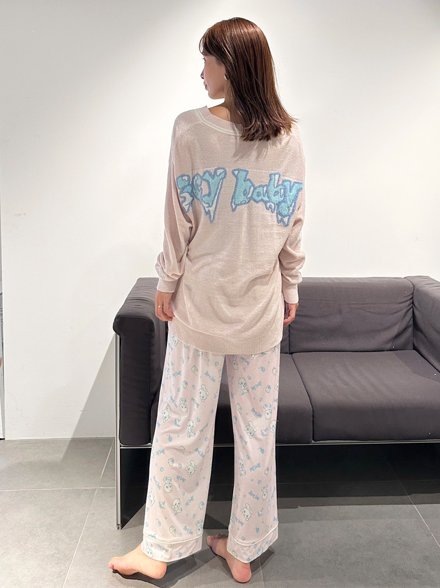 【新品未使用】スナイデルホーム×マイメロディー♡総柄ロングパンツ ライトブルー MY MELODY】【接触冷感】総柄ロングパンツ(ロングパンツ