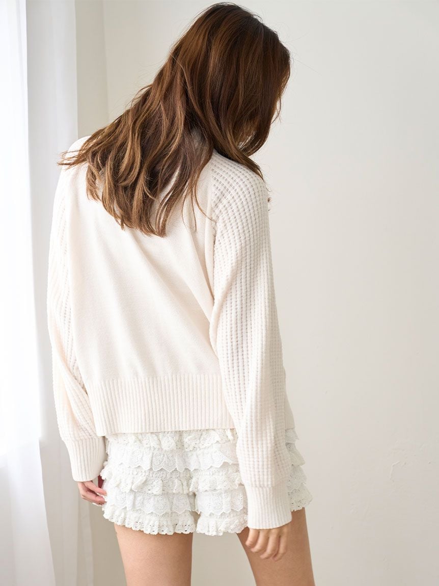 snidel home ガーゼフリルレースチュニック　ガーゼレースパンツ フリルレースカットショートパンツ(ショートパンツ)｜スナイデル